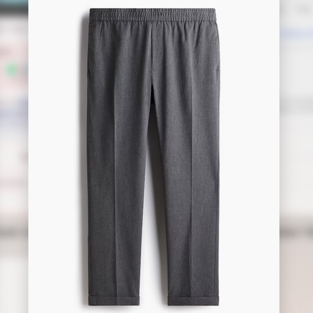 Men’s H&M Gray Pull On Dress Pants with Drawstring